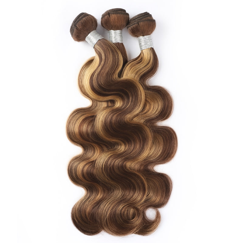 P4/27 Highlight Human Hair Bundles – Brown & Honey Blonde