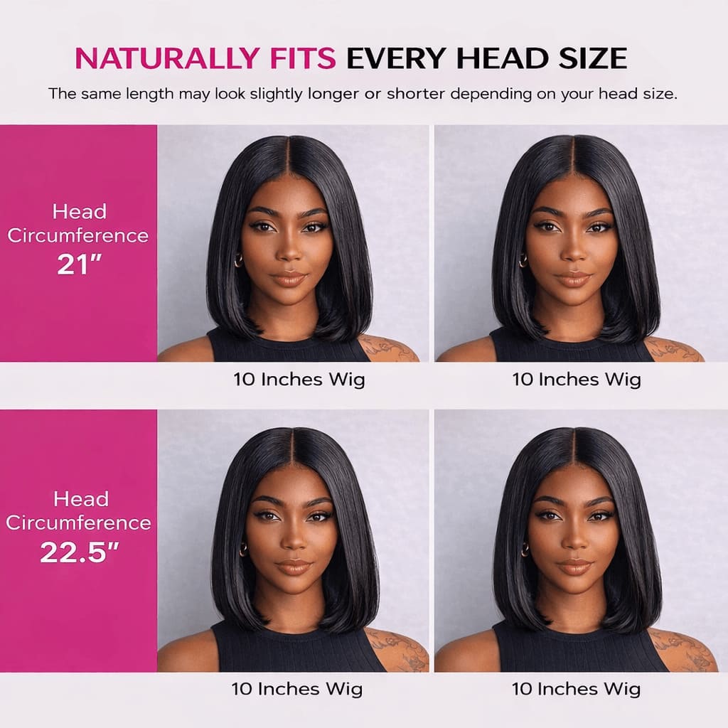 Natural Black Straight Glueless Bob Wig (13x4 HD Lace) — Natural, Beginner-Friendly & Ready to Wear | FlexiGrip™