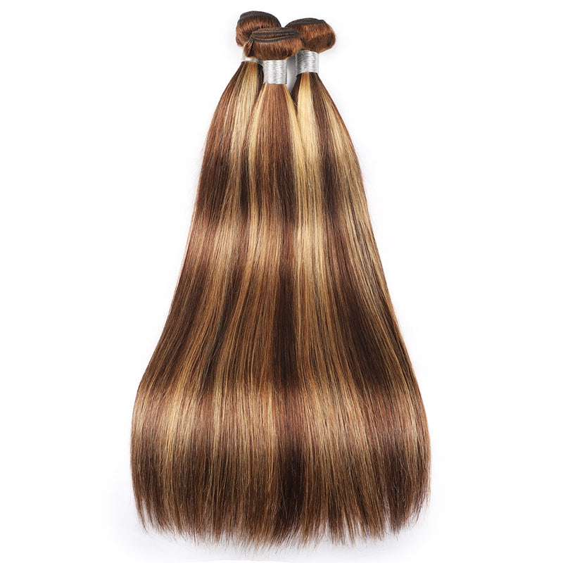 P4/27 Highlight Human Hair Bundles – Brown & Honey Blonde