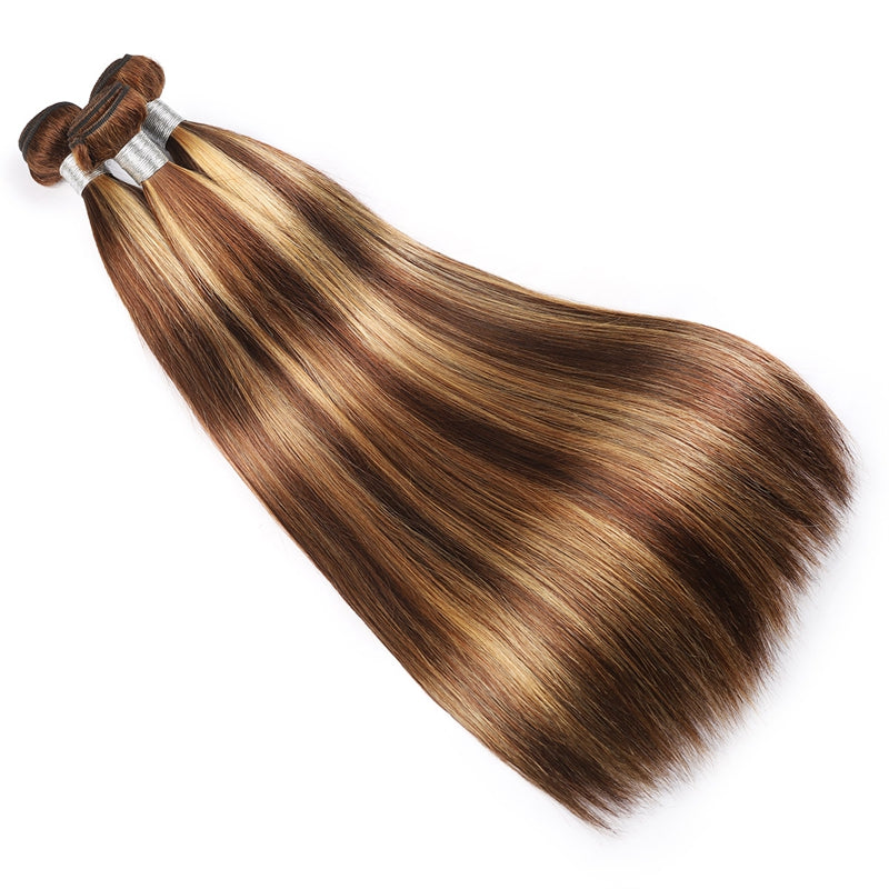 P4/27 Highlight Human Hair Bundles – Brown & Honey Blonde