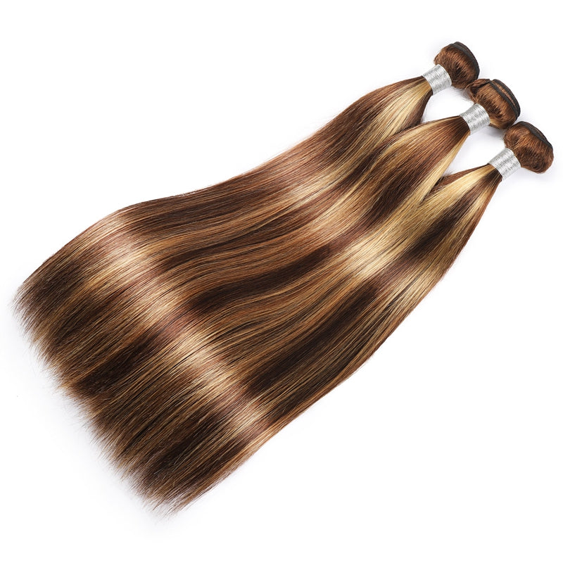 P4/27 Highlight Human Hair Bundles – Brown & Honey Blonde