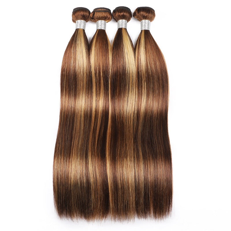 P4/27 Highlight Human Hair Bundles – Brown & Honey Blonde