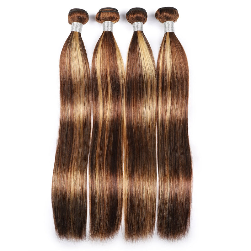 P4/27 Highlight Human Hair Bundles – Brown & Honey Blonde