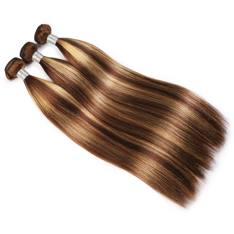 P4/27 Highlight Human Hair Bundles – Brown & Honey Blonde