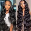 FLEXIGRIP 13x6 Body Wave HD Lace Front Wigs Human Hair for Women Lace Front Human Hair Wig with Baby Hair Natural Black