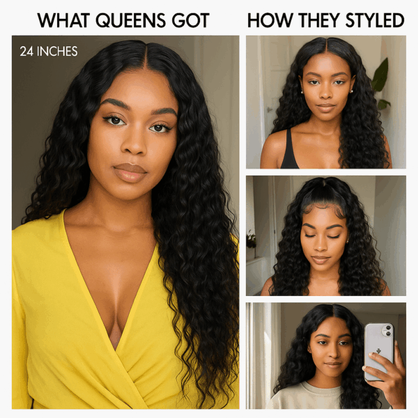 FLEXIGRIP  13x6 Real HD Invisible Lace Frontal Wigs Water Wave Human Hair Wigs