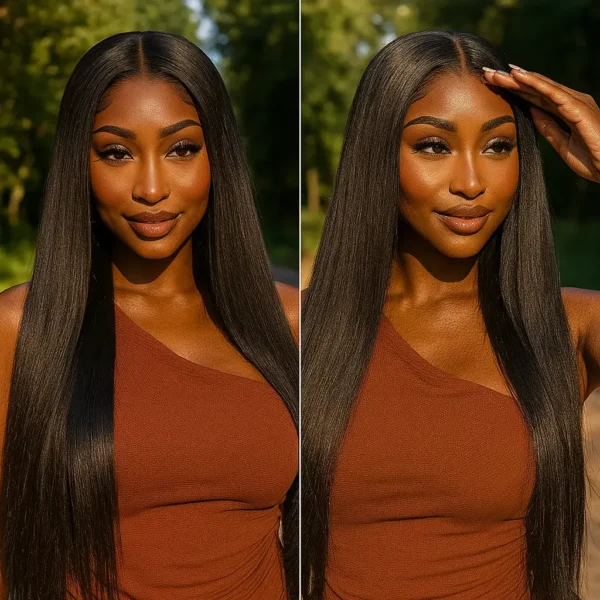 Flexigrip 13x6 Lace Frontal Wigs Straight Hair Skinlike HD Lace Human Hair Wigs Long Inches Brazilian Virgin Hair