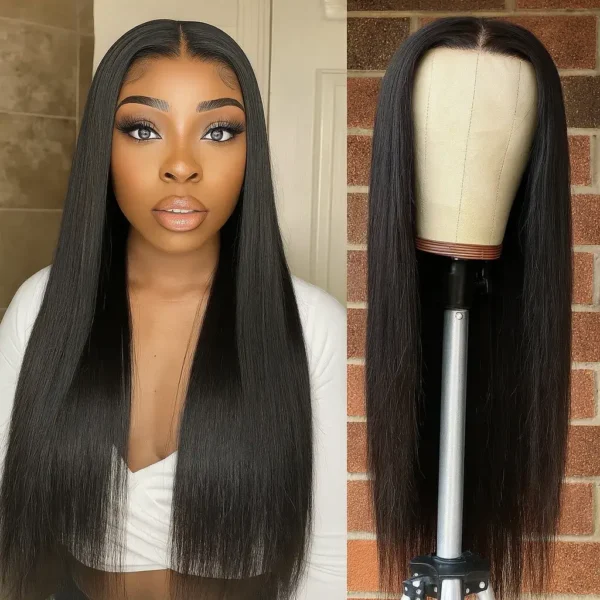 Flexigrip 13x6 Lace Frontal Wigs Straight Hair Skinlike HD Lace Human Hair Wigs Long Inches Brazilian Virgin Hair