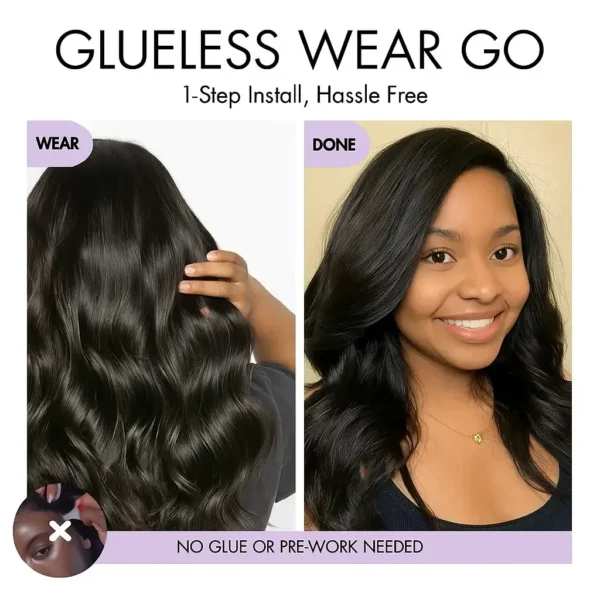 FLEXIGRIP 13x6 Body Wave HD Lace Front Wigs Human Hair for Women Lace Front Human Hair Wig with Baby Hair Natural Black
